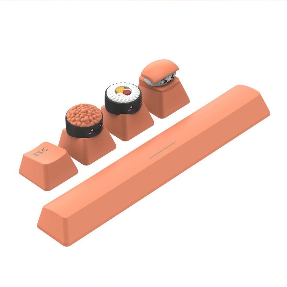 Orange Sushi-Themed Keycap Set